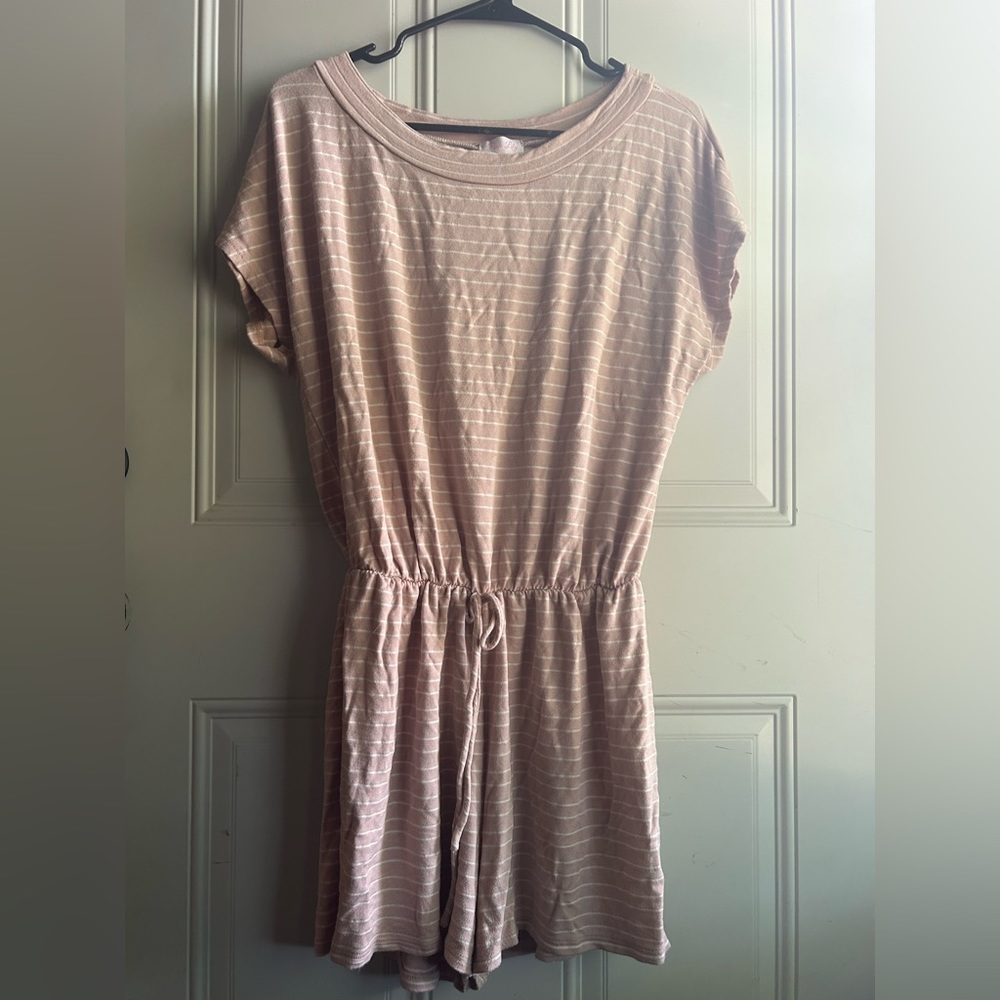 Pink Lily Striped Romper
